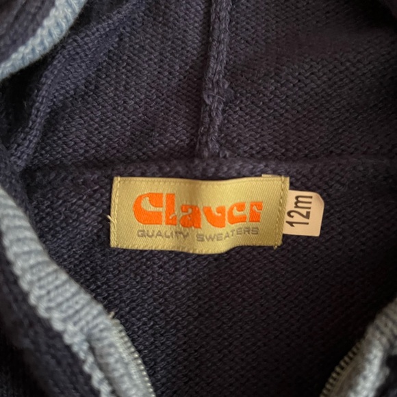 NWT CLAVER Navy Dinosaur Knit Sweater - 12M - Picture 4 of 4